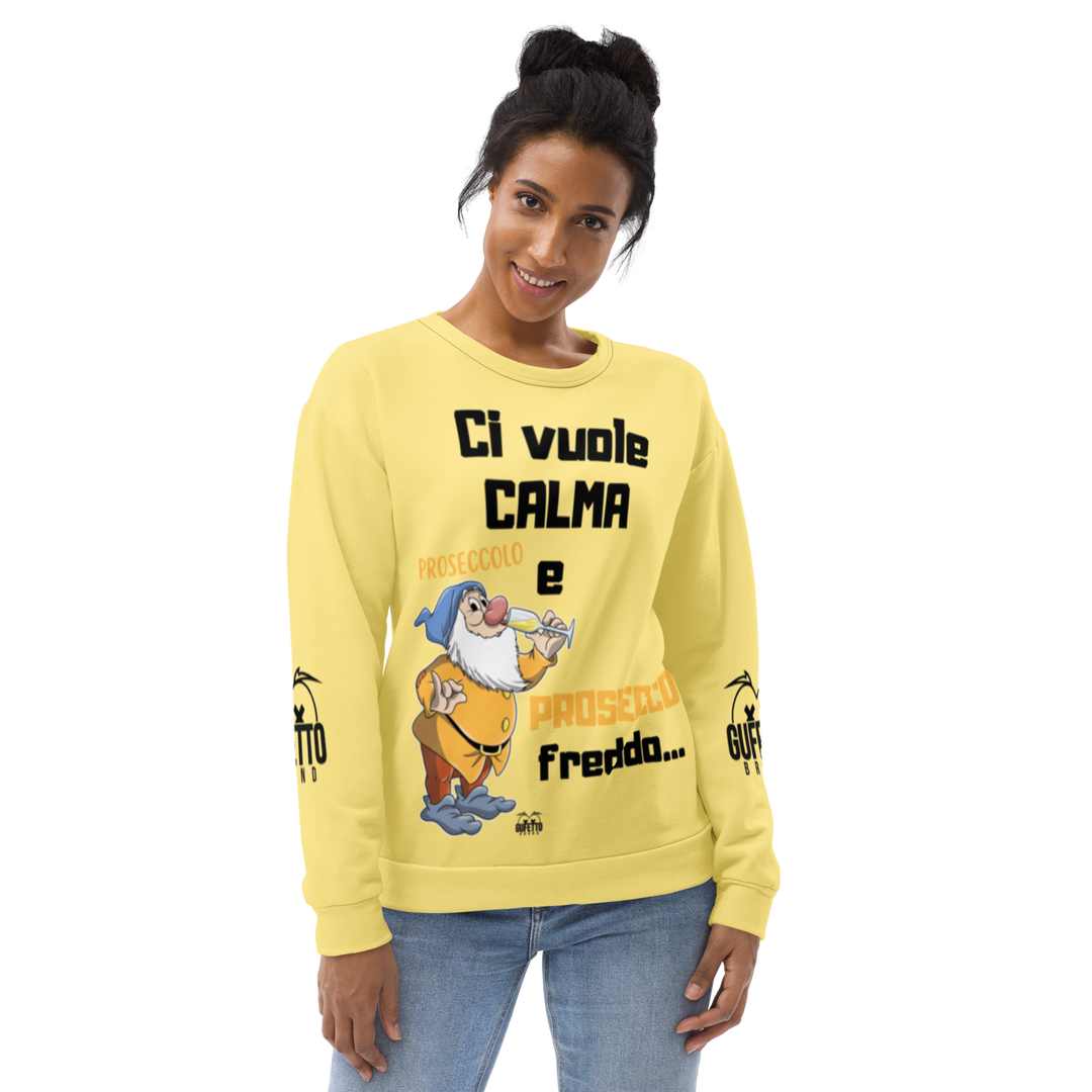 Felpa unisex Uomo/Donna PROSECCO FREDDO - Gufetto Brand 