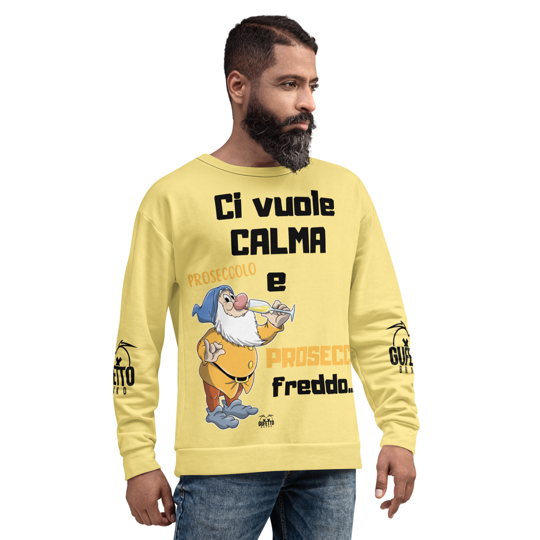 Felpa unisex Uomo/Donna PROSECCO FREDDO - Gufetto Brand 