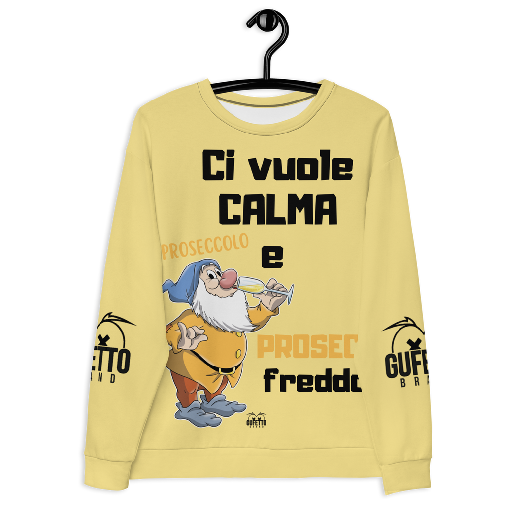 Felpa unisex Uomo/Donna PROSECCO FREDDO - Gufetto Brand 