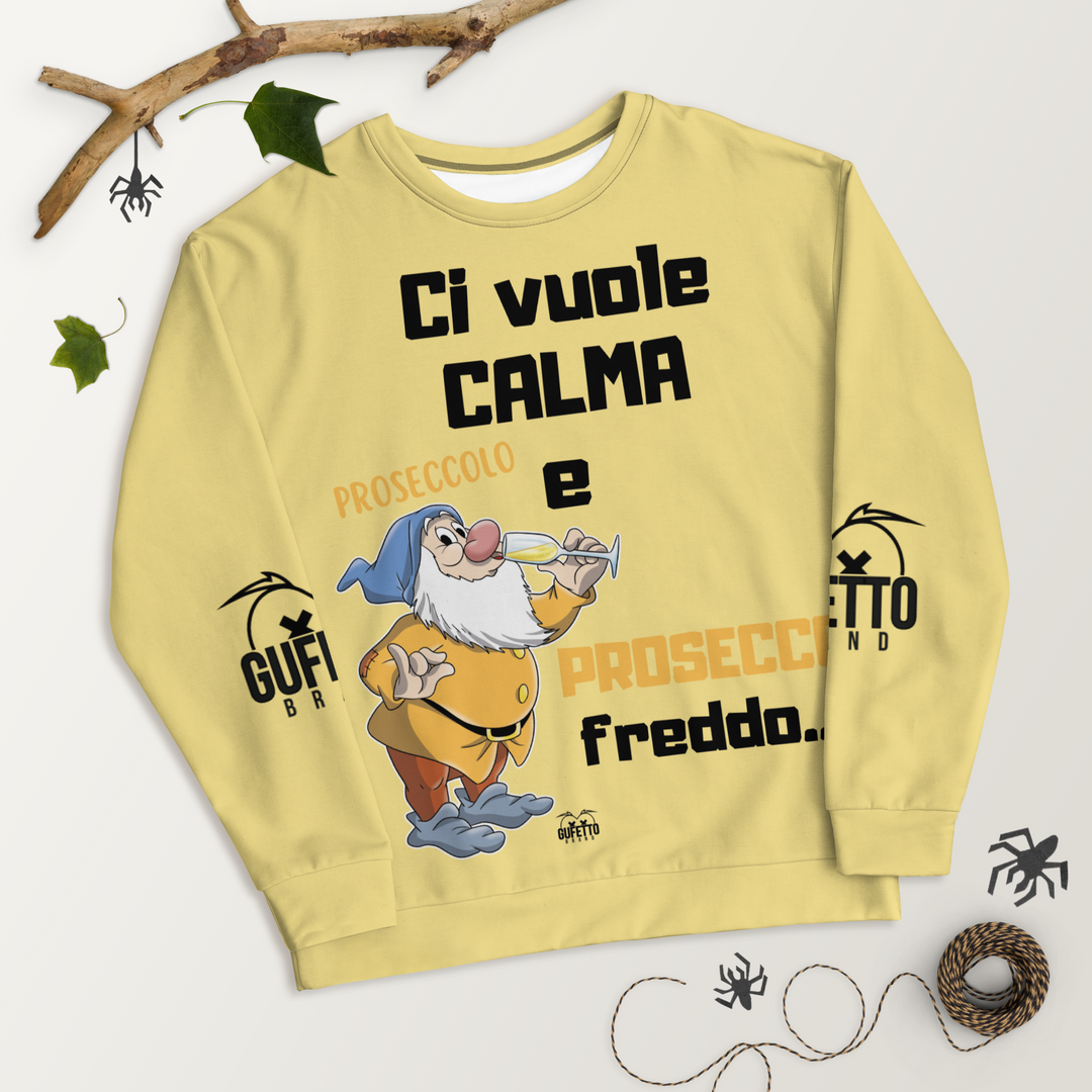 Felpa unisex Uomo/Donna PROSECCO FREDDO - Gufetto Brand 