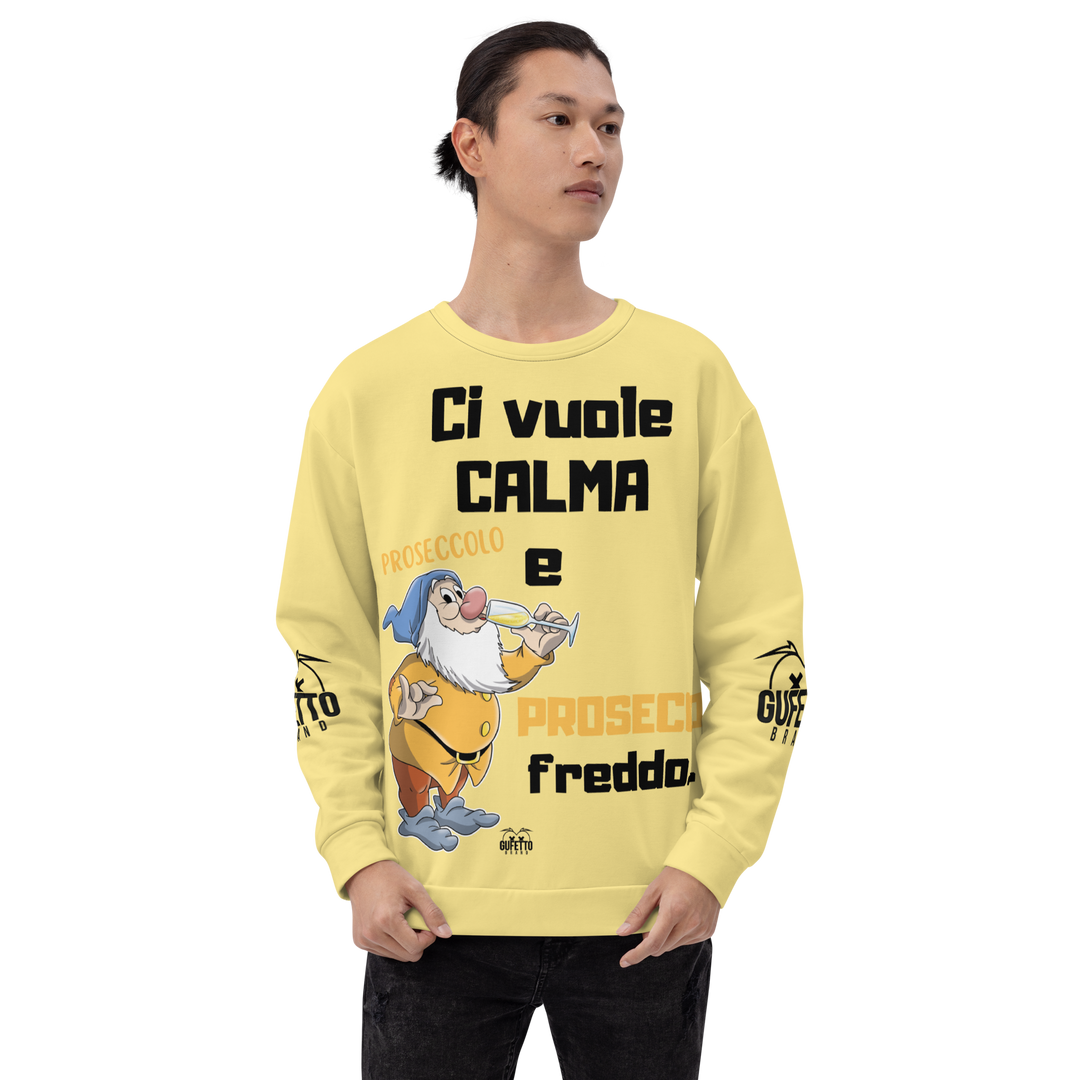 Felpa unisex Uomo/Donna PROSECCO FREDDO - Gufetto Brand 