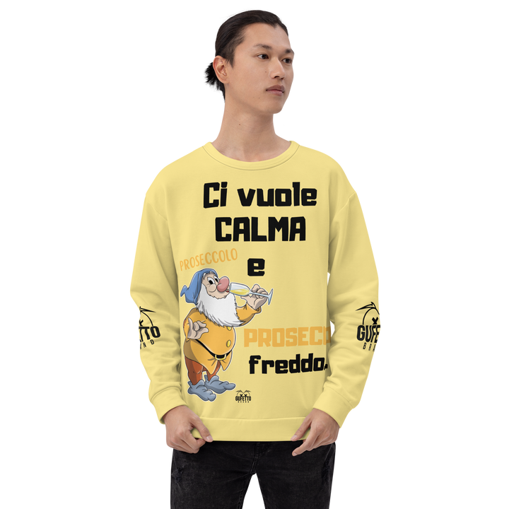 Felpa unisex Uomo/Donna PROSECCO FREDDO - Gufetto Brand 