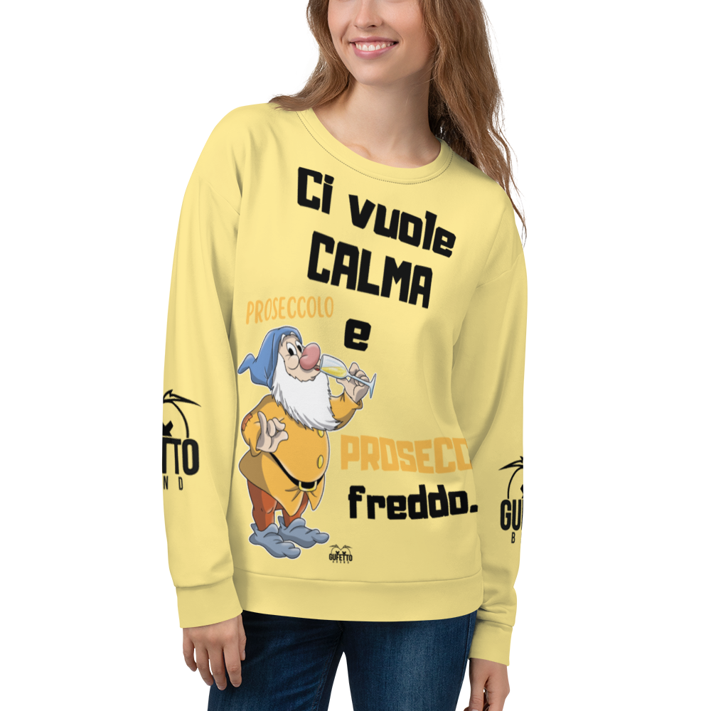 Felpa unisex Uomo/Donna PROSECCO FREDDO - Gufetto Brand 