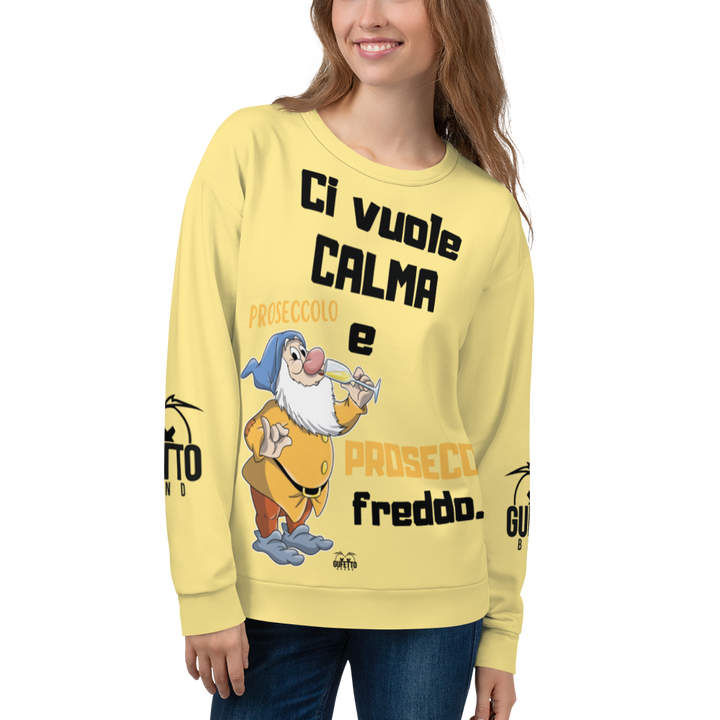 Felpa unisex Uomo/Donna PROSECCO FREDDO - Gufetto Brand 