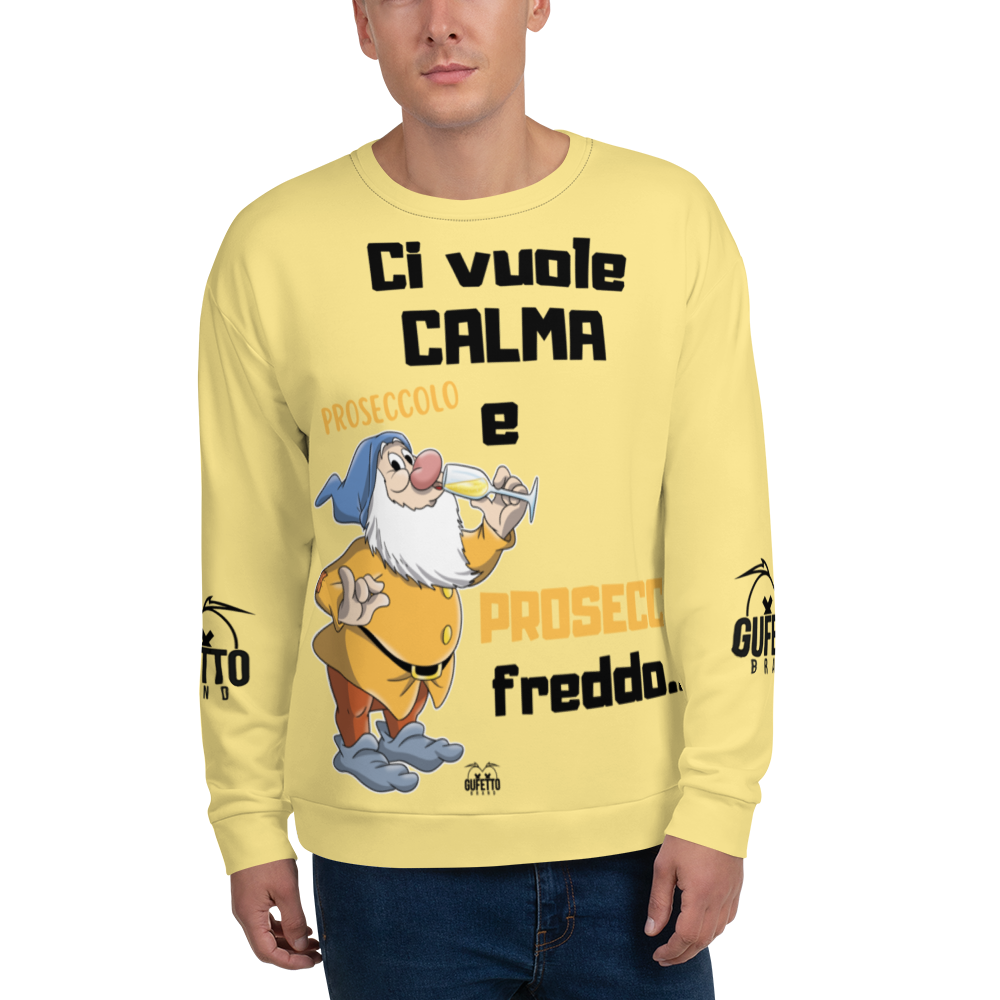 Felpa unisex Uomo/Donna PROSECCO FREDDO - Gufetto Brand 