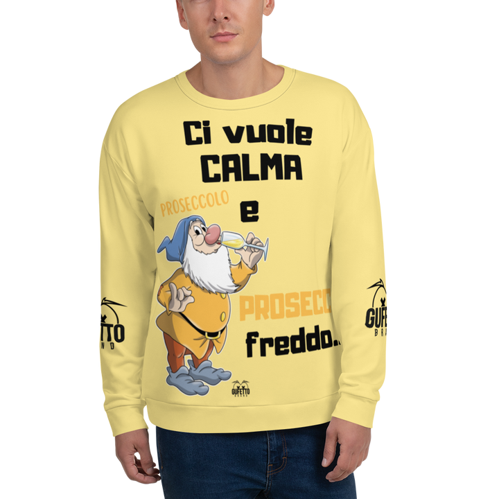 Felpa unisex Uomo/Donna PROSECCO FREDDO - Gufetto Brand 