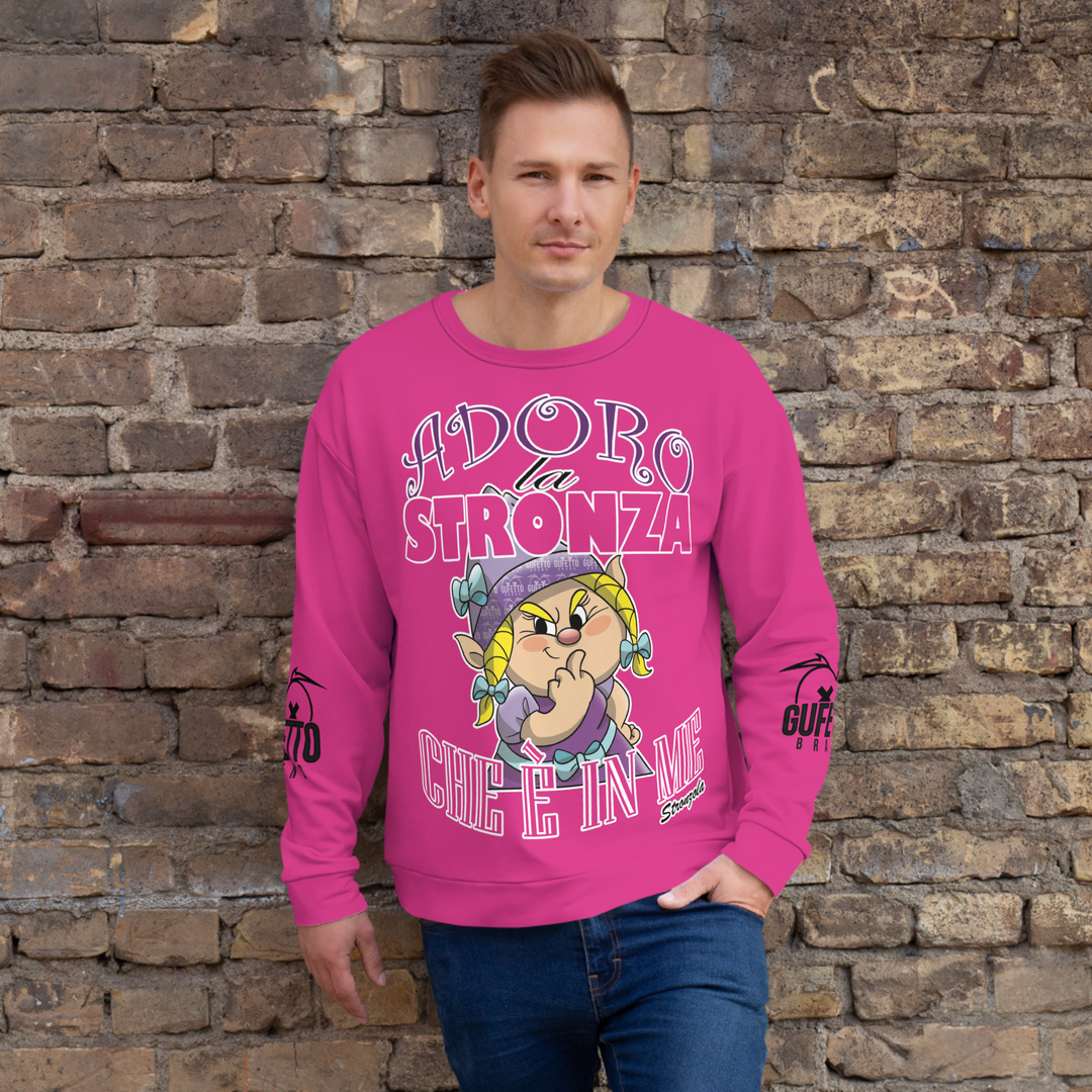 Felpa unisex Uomo/Donna STRONZOLA ADORO - Gufetto Brand 