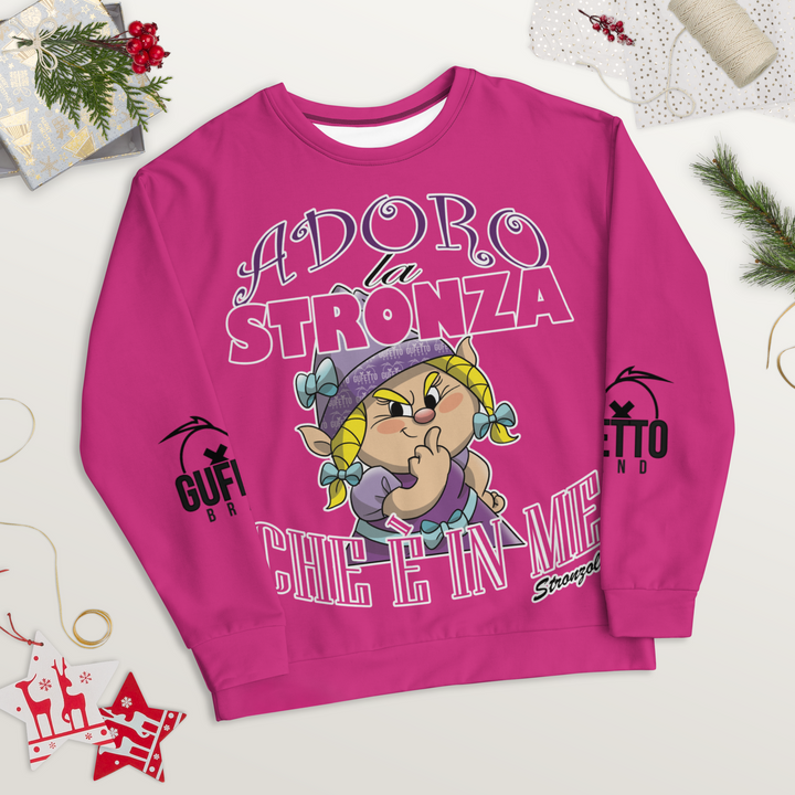 Felpa unisex Uomo/Donna STRONZOLA ADORO - Gufetto Brand 