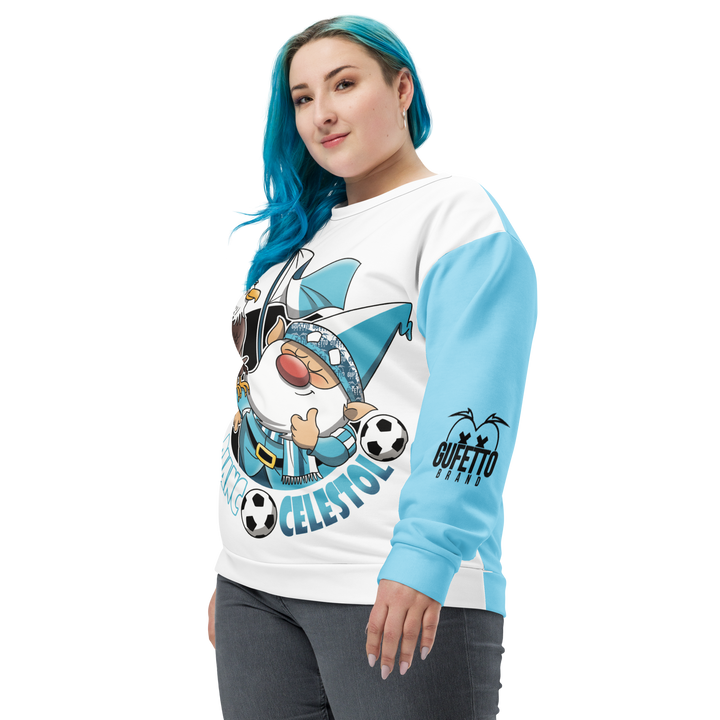 Felpa unisex Uomo/Donna BIANCO CELESTOLO - Gufetto Brand 