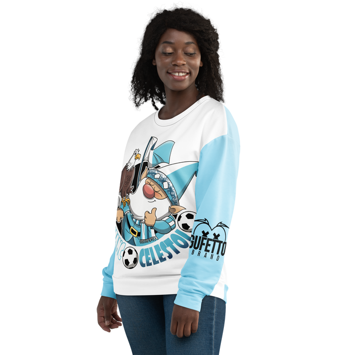 Felpa unisex Uomo/Donna BIANCO CELESTOLO - Gufetto Brand 