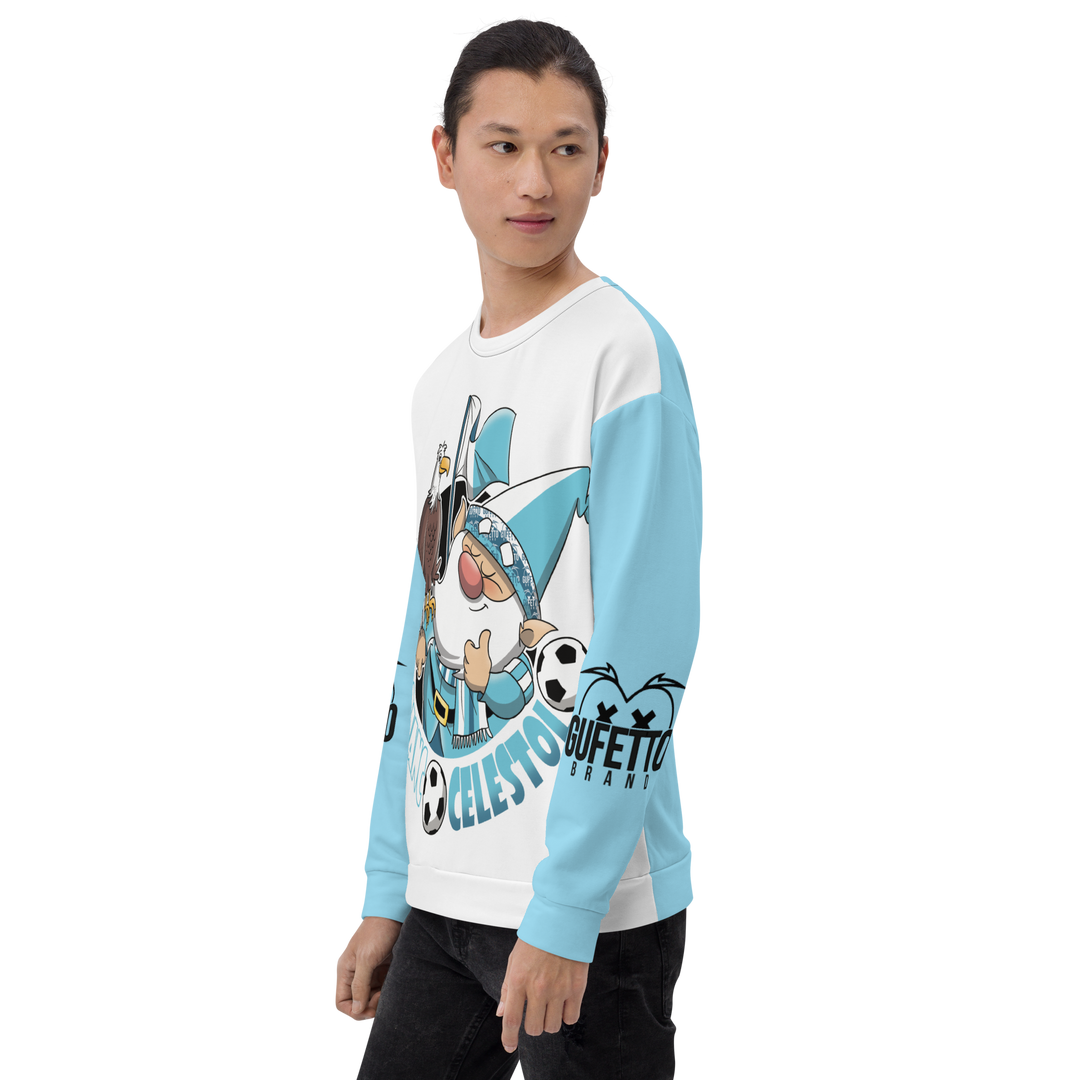 Felpa unisex Uomo/Donna BIANCO CELESTOLO - Gufetto Brand 