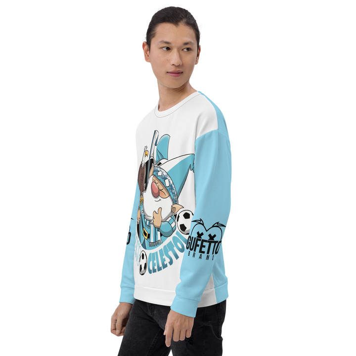 Felpa unisex Uomo/Donna BIANCO CELESTOLO - Gufetto Brand 
