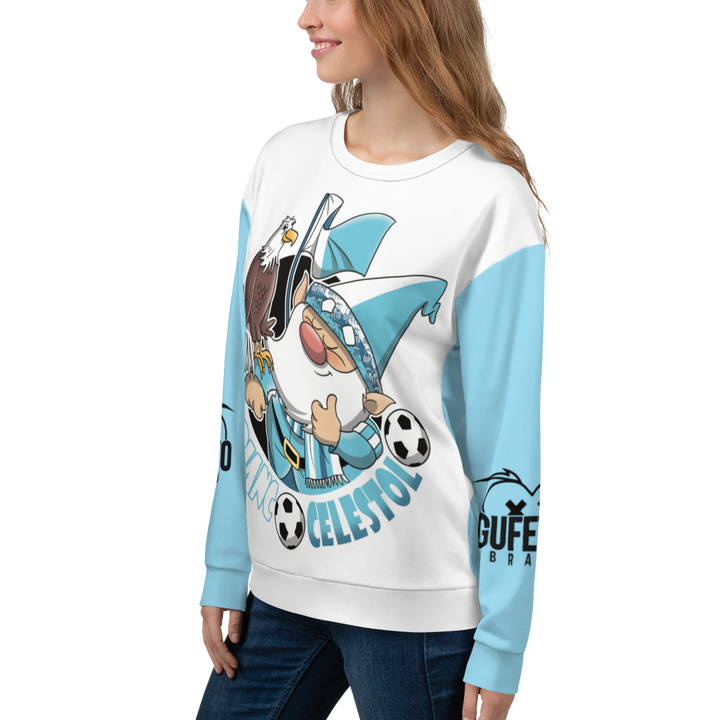 Felpa unisex Uomo/Donna BIANCO CELESTOLO - Gufetto Brand 