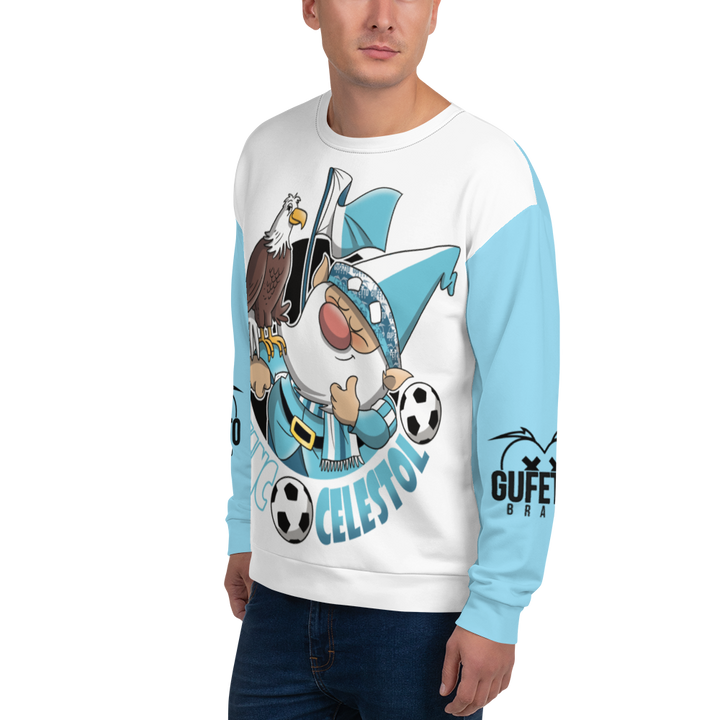 Felpa unisex Uomo/Donna BIANCO CELESTOLO - Gufetto Brand 