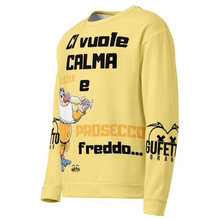 Felpa unisex Uomo/Donna PROSECCO FREDDO - Gufetto Brand 