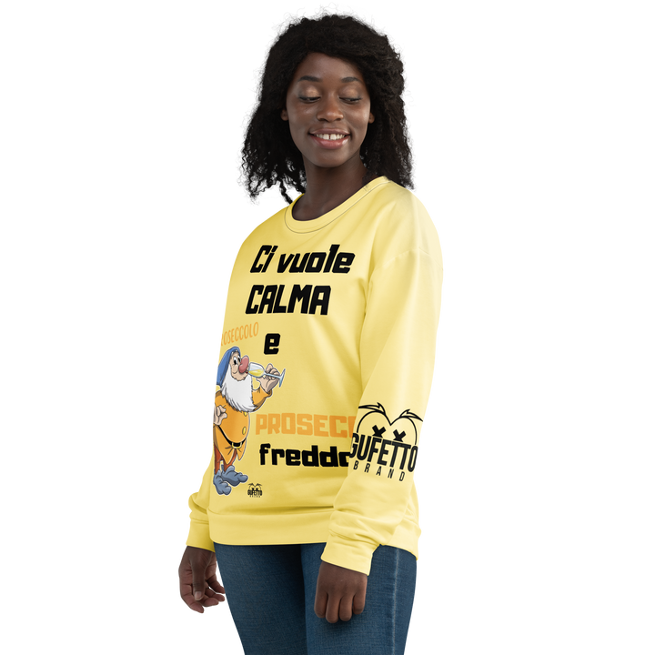 Felpa unisex Uomo/Donna PROSECCO FREDDO - Gufetto Brand 