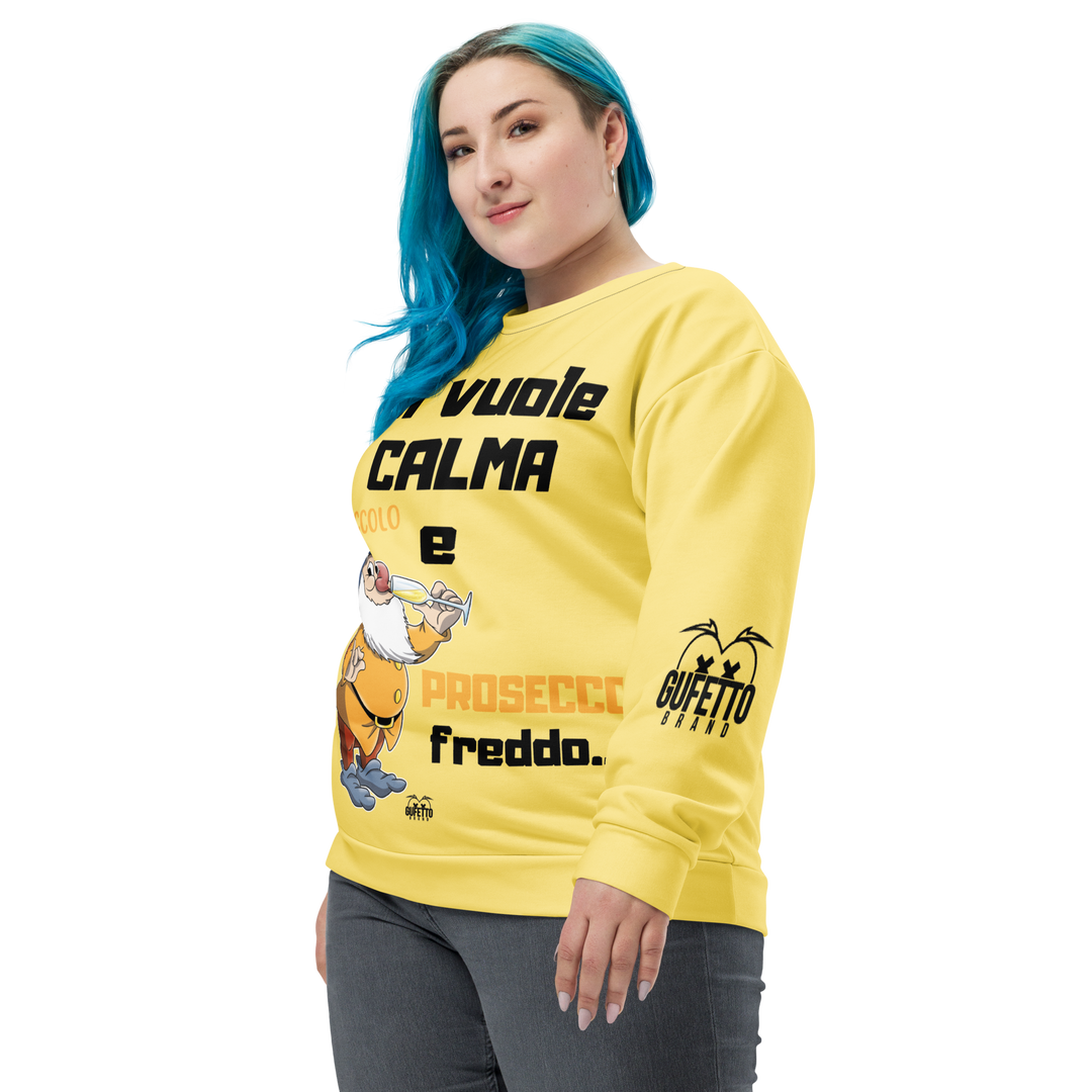 Felpa unisex Uomo/Donna PROSECCO FREDDO - Gufetto Brand 
