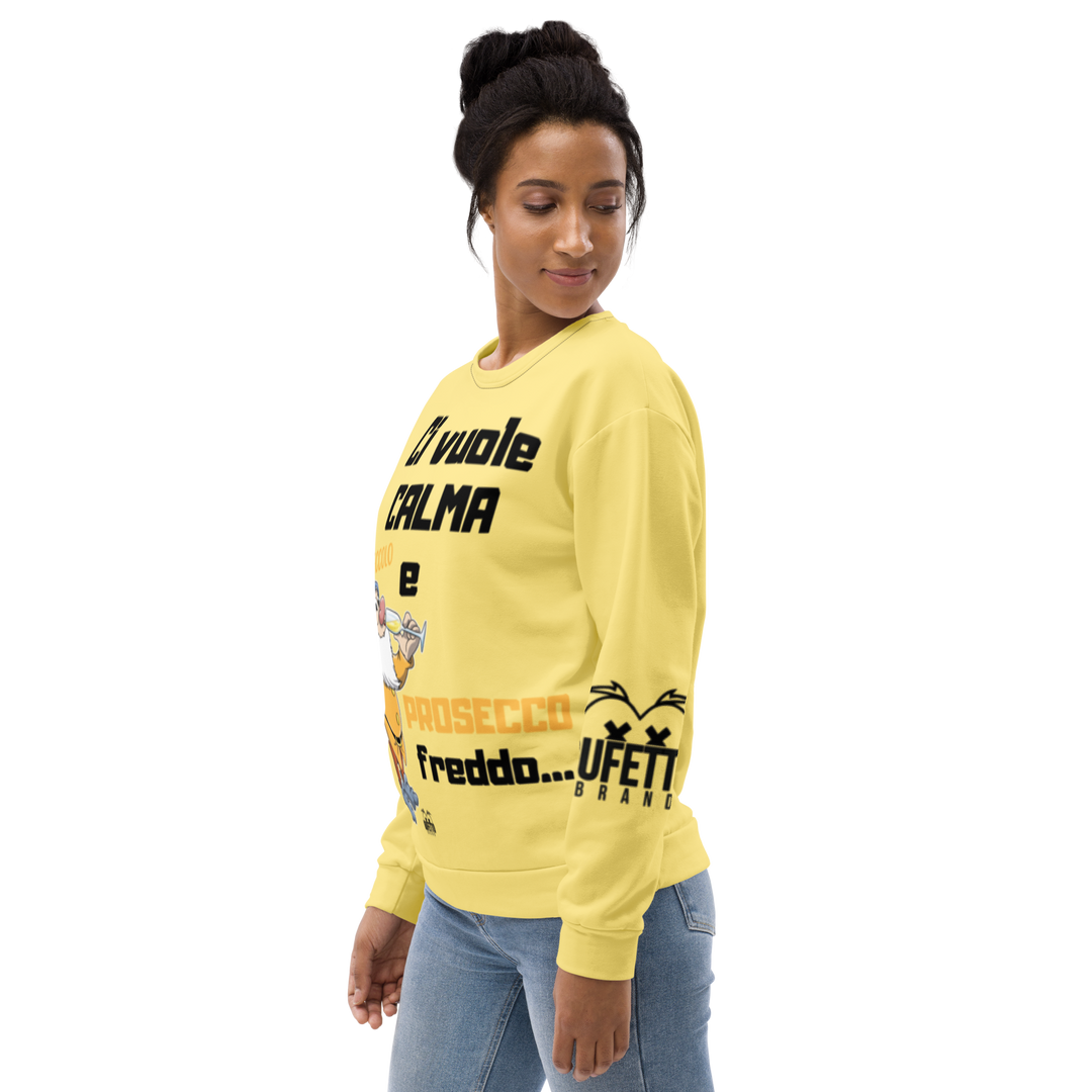 Felpa unisex Uomo/Donna PROSECCO FREDDO - Gufetto Brand 