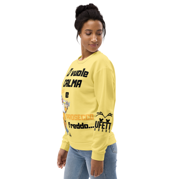 Felpa unisex Uomo/Donna PROSECCO FREDDO - Gufetto Brand 