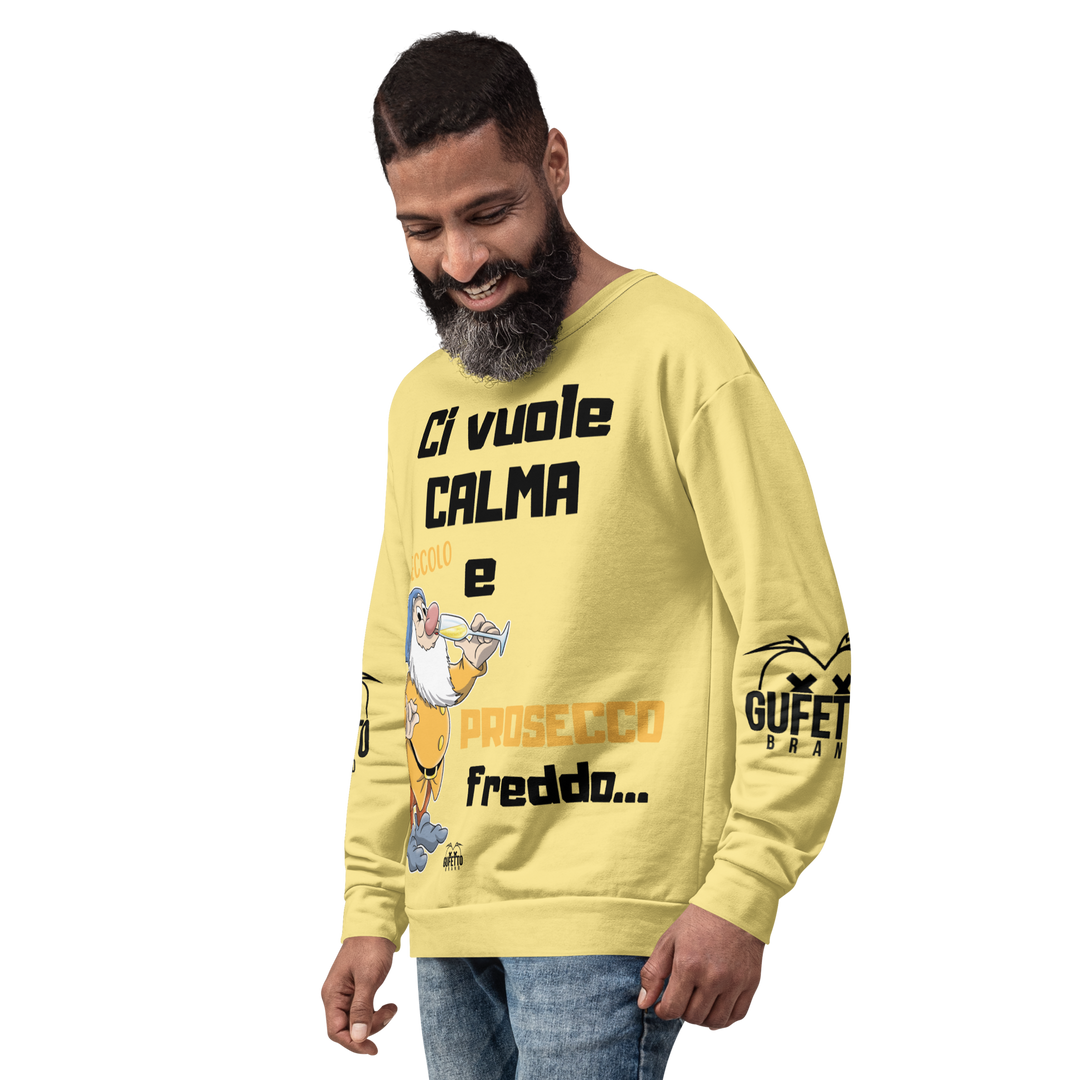 Felpa unisex Uomo/Donna PROSECCO FREDDO - Gufetto Brand 