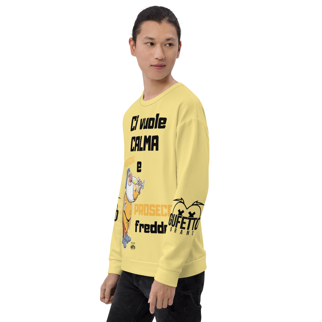 Felpa unisex Uomo/Donna PROSECCO FREDDO - Gufetto Brand 
