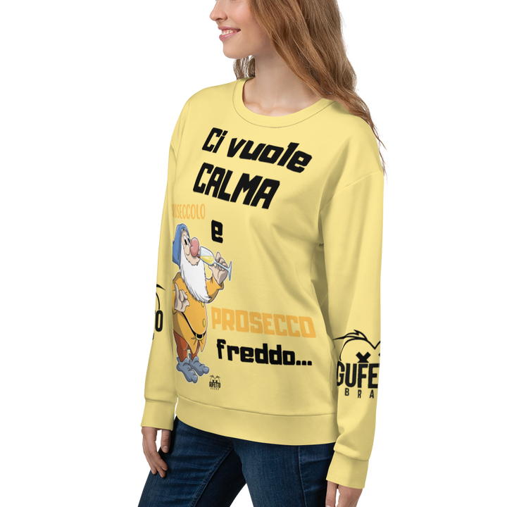 Felpa unisex Uomo/Donna PROSECCO FREDDO - Gufetto Brand 