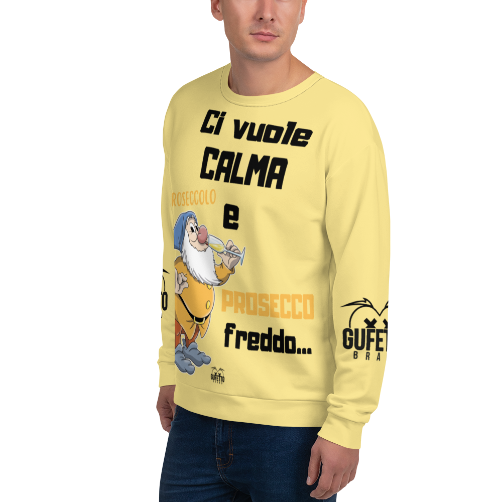 Felpa unisex Uomo/Donna PROSECCO FREDDO - Gufetto Brand 