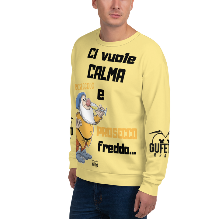 Felpa unisex Uomo/Donna PROSECCO FREDDO - Gufetto Brand 