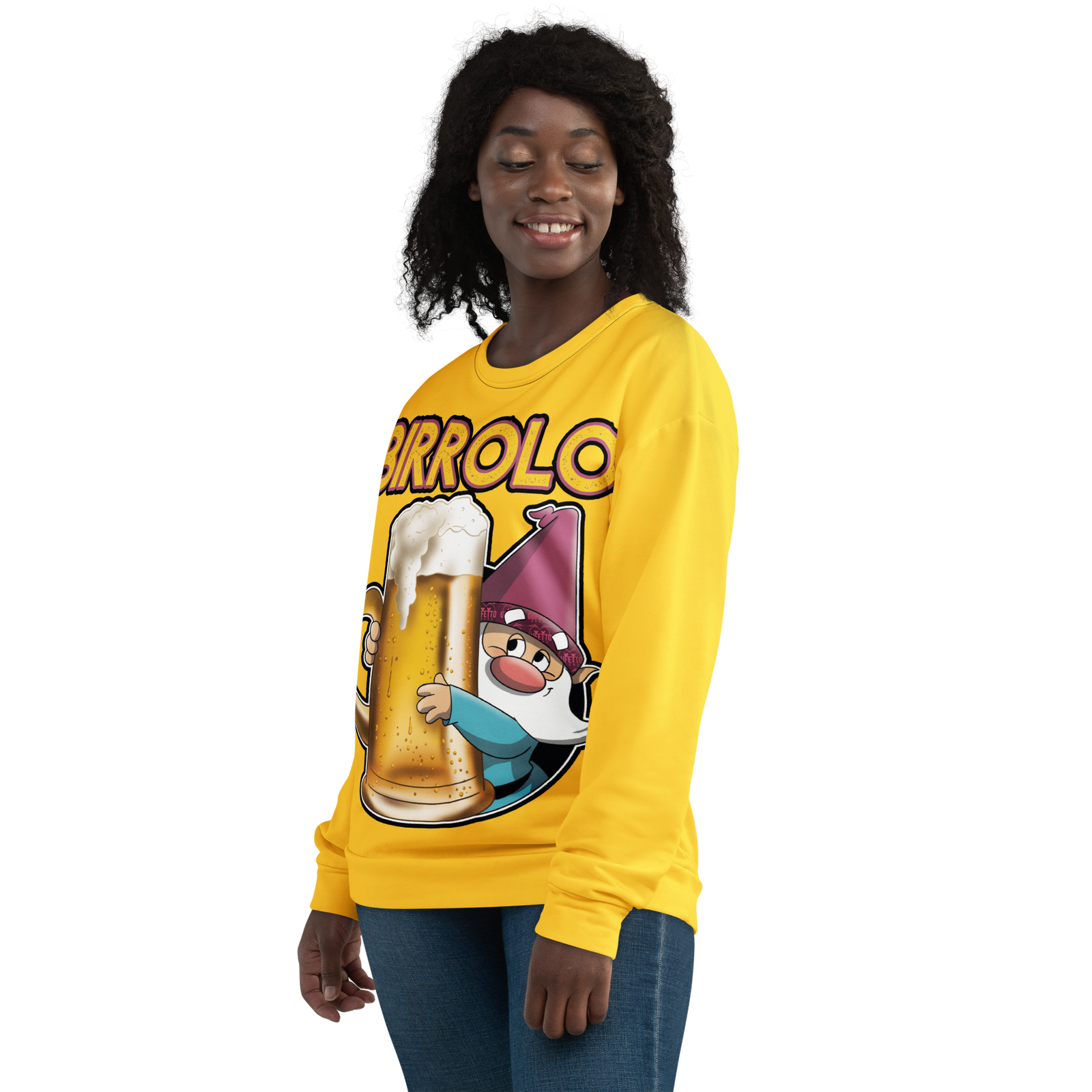 Felpa unisex Uomo/Donna Birrolo Yellow Edition - Gufetto Brand 