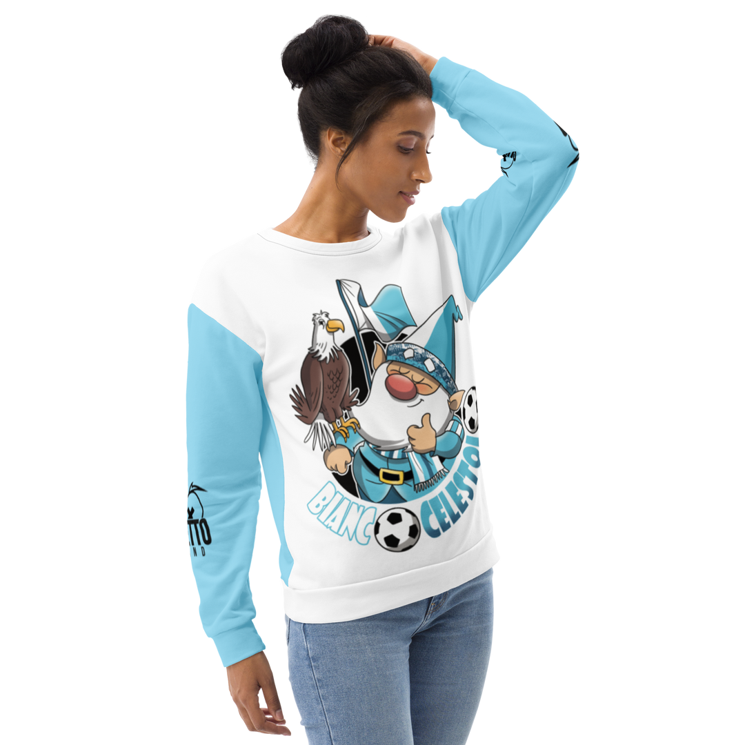 Felpa unisex Uomo/Donna BIANCO CELESTOLO - Gufetto Brand 