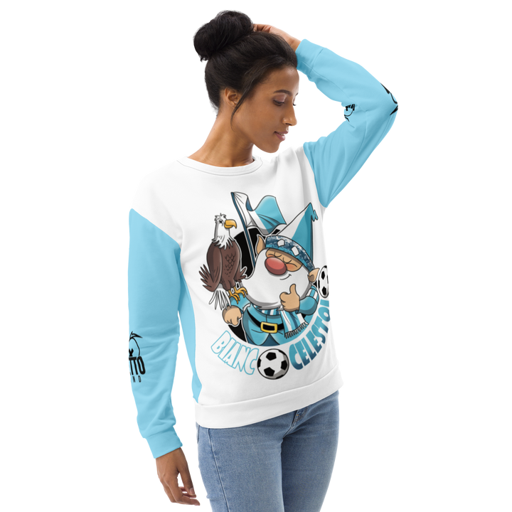 Felpa unisex Uomo/Donna BIANCO CELESTOLO - Gufetto Brand 