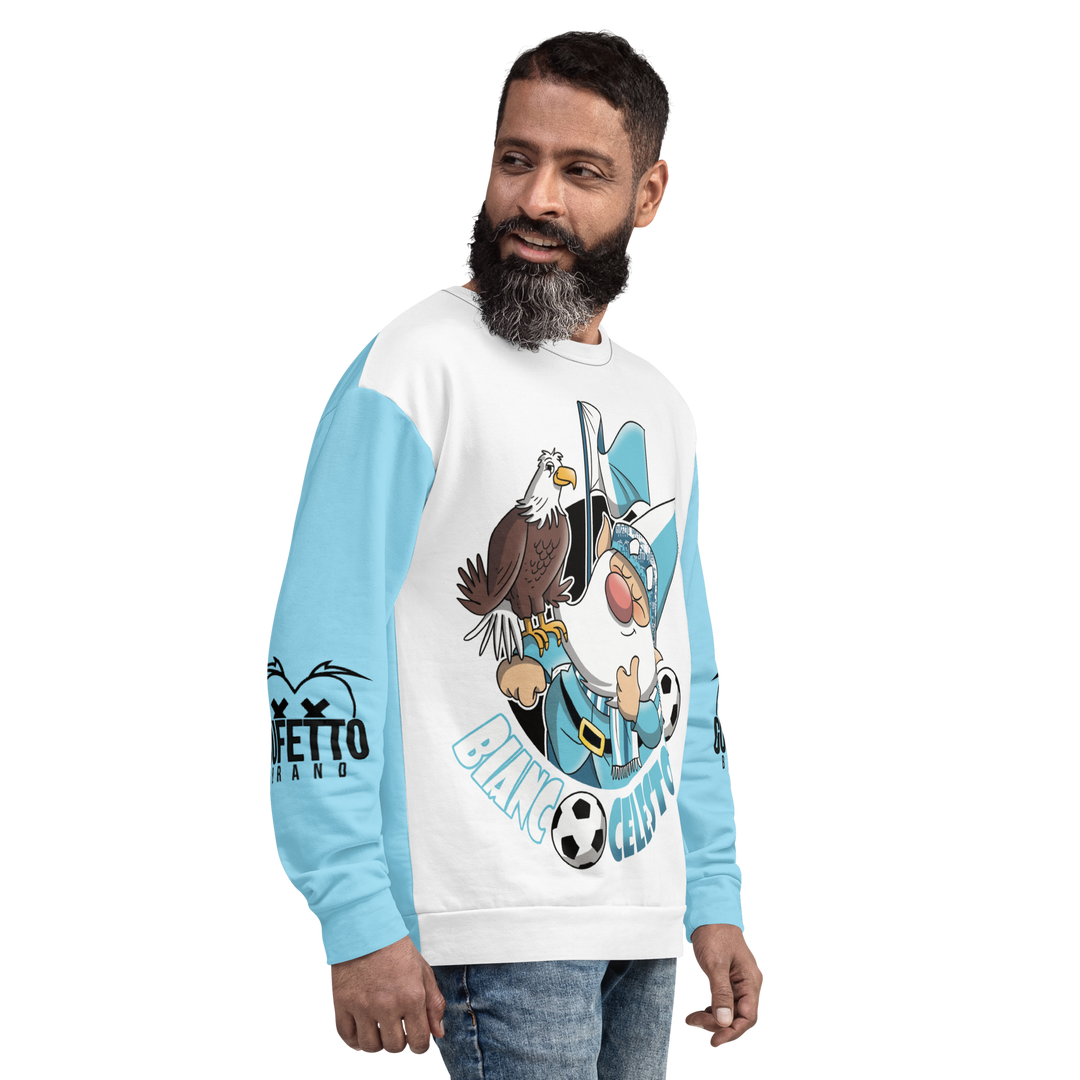 Felpa unisex Uomo/Donna BIANCO CELESTOLO - Gufetto Brand 