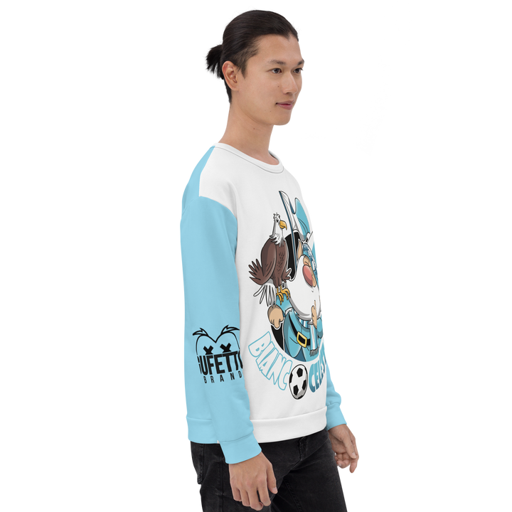 Felpa unisex Uomo/Donna BIANCO CELESTOLO - Gufetto Brand 