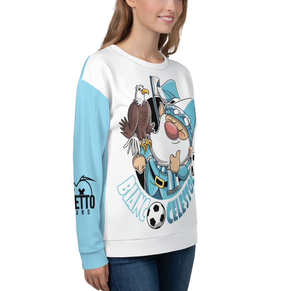 Felpa unisex Uomo/Donna BIANCO CELESTOLO - Gufetto Brand 