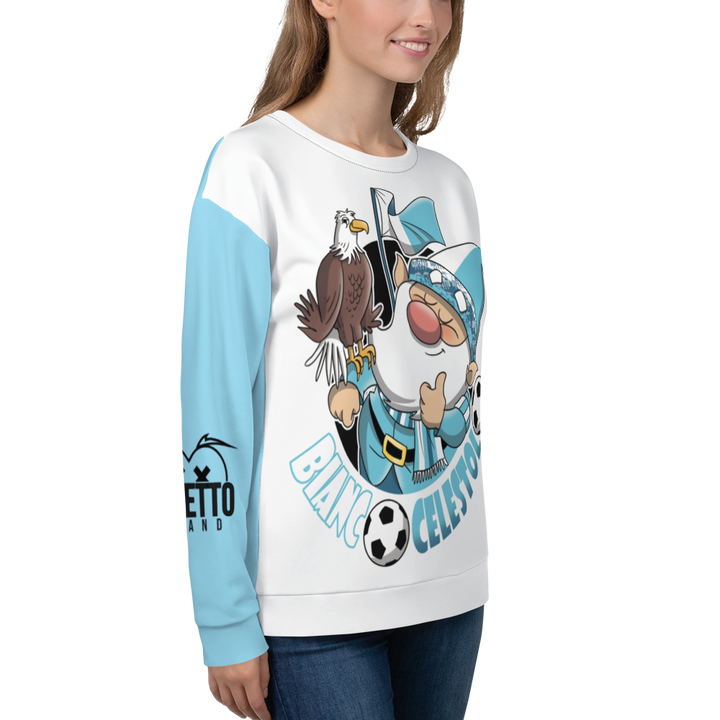 Felpa unisex Uomo/Donna BIANCO CELESTOLO - Gufetto Brand 