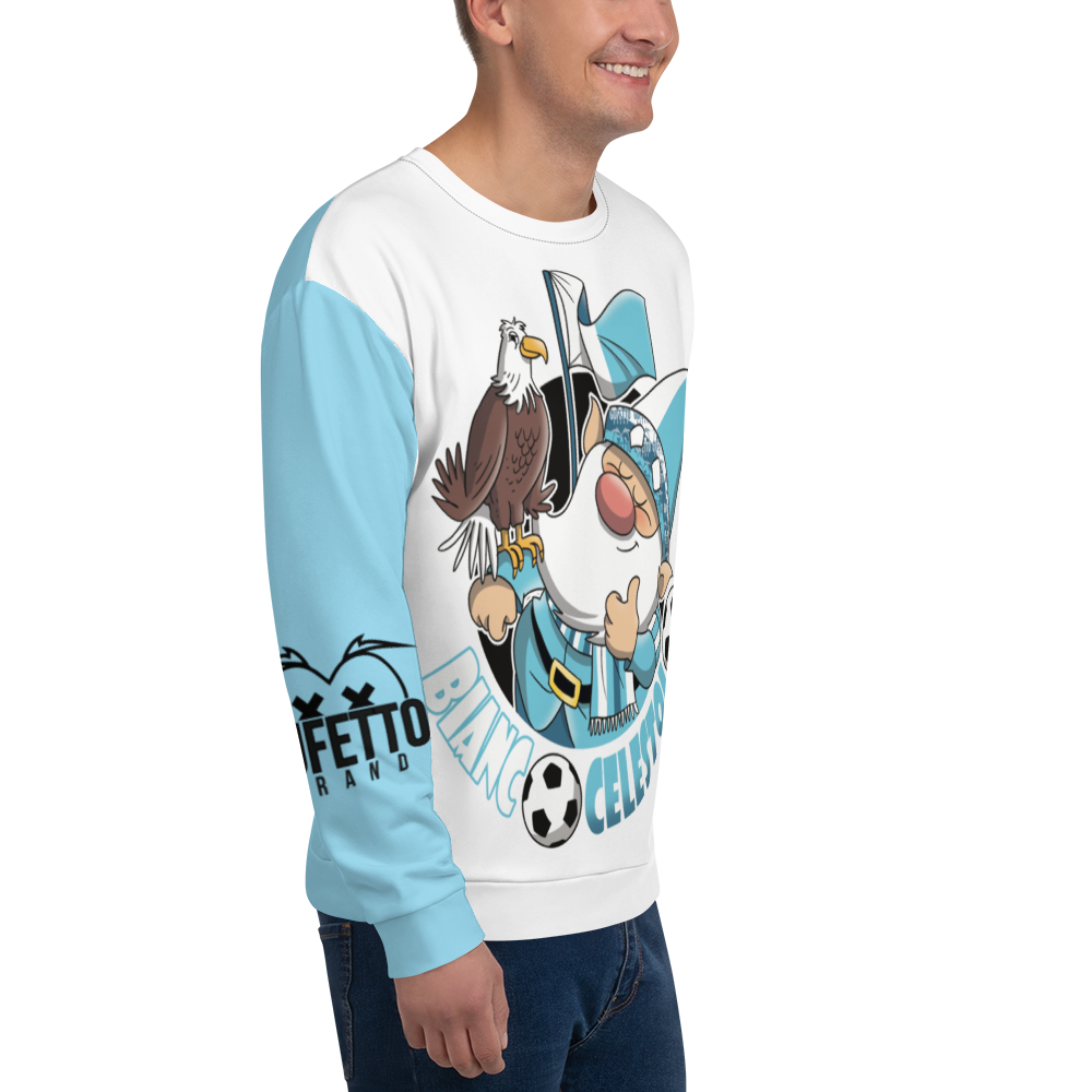 Felpa unisex Uomo/Donna BIANCO CELESTOLO - Gufetto Brand 