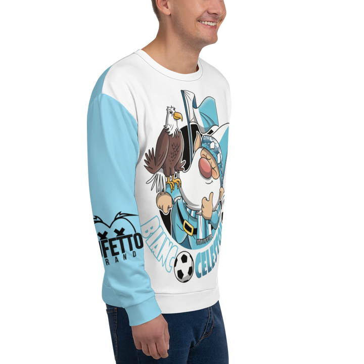 Felpa unisex Uomo/Donna BIANCO CELESTOLO - Gufetto Brand 