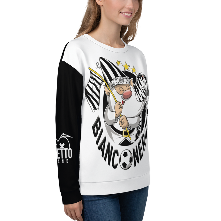 Felpa unisex Uomo/Donna BIANCO NEROLO - Gufetto Brand 
