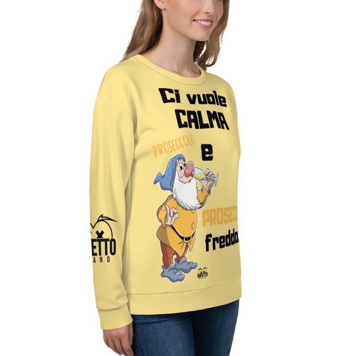 Felpa unisex Uomo/Donna PROSECCO FREDDO - Gufetto Brand 