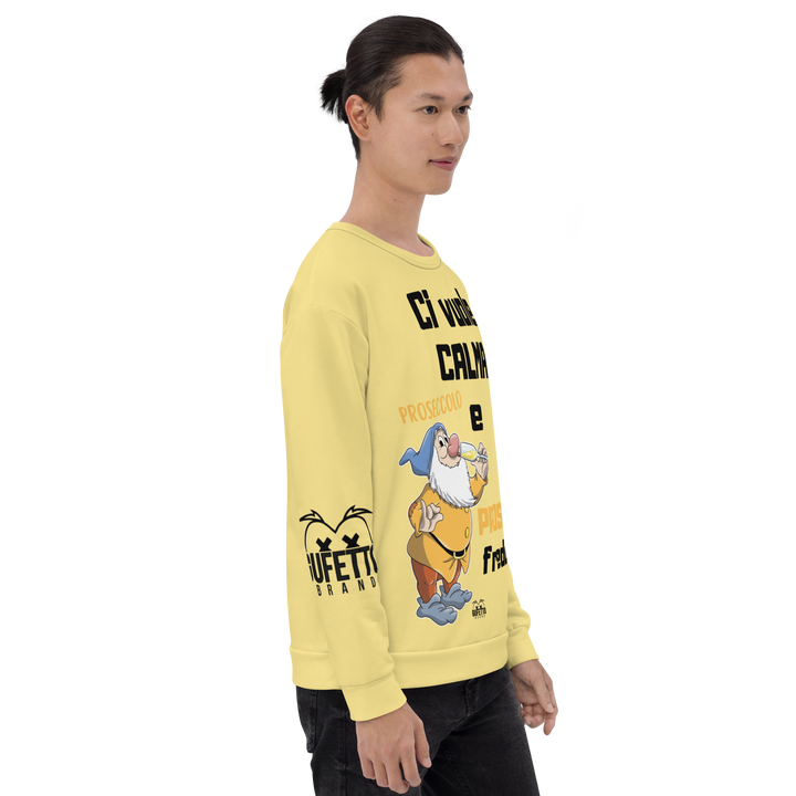 Felpa unisex Uomo/Donna PROSECCO FREDDO - Gufetto Brand 