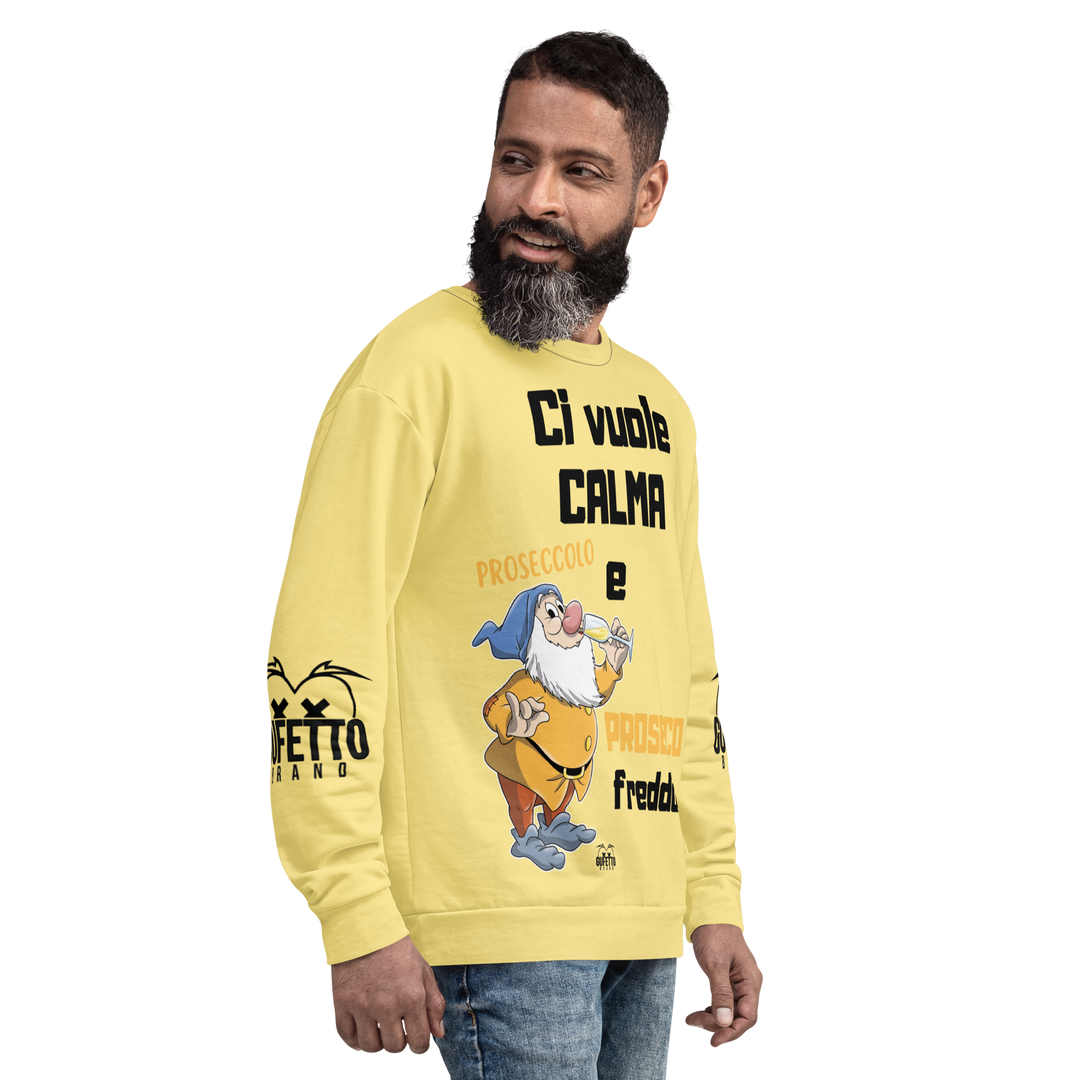 Felpa unisex Uomo/Donna PROSECCO FREDDO - Gufetto Brand 