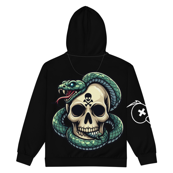 Felpa con cappuccio con zip unisex Skull Dark - Gufetto Brand 