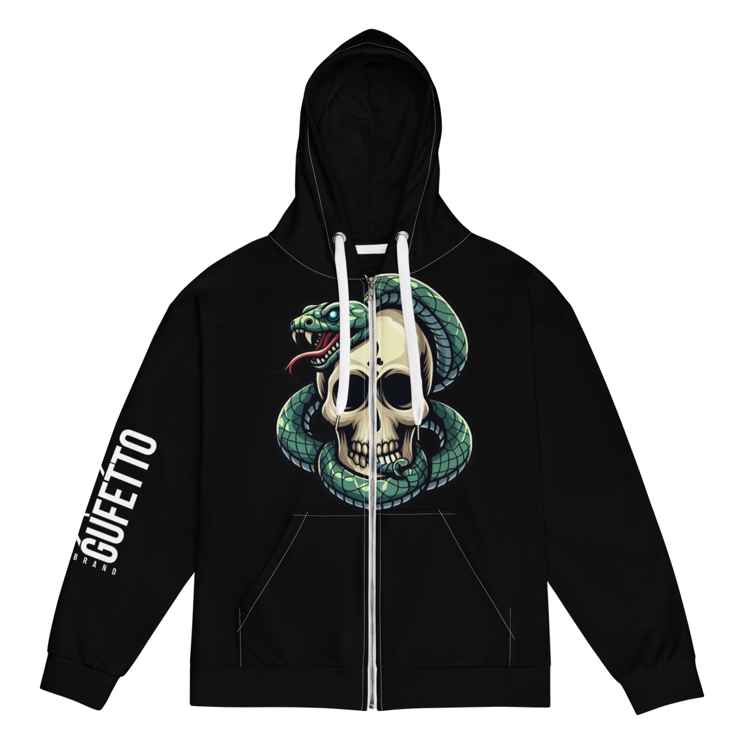 Felpa con cappuccio con zip unisex Skull Dark - Gufetto Brand 
