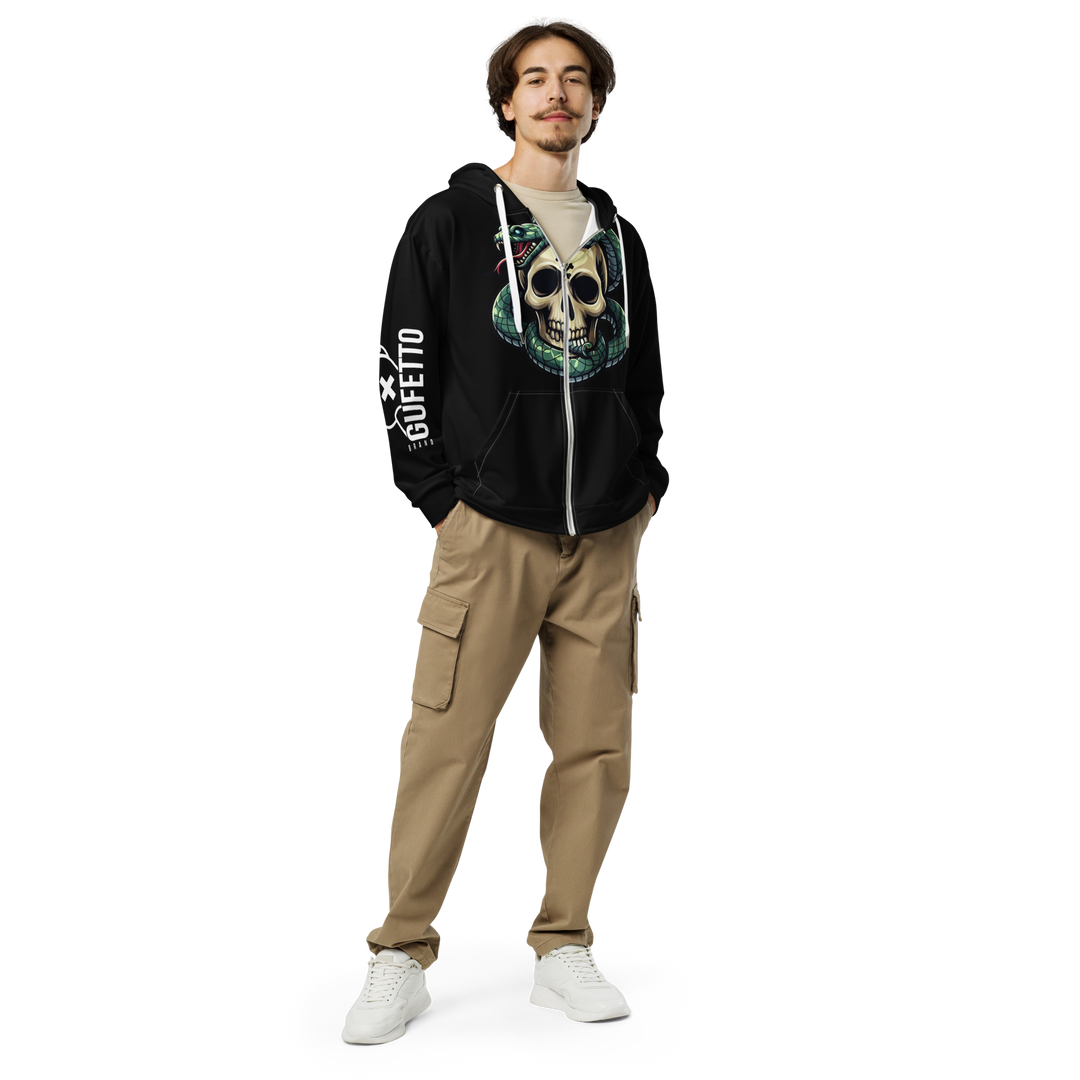 Felpa con cappuccio con zip unisex Skull Dark - Gufetto Brand 