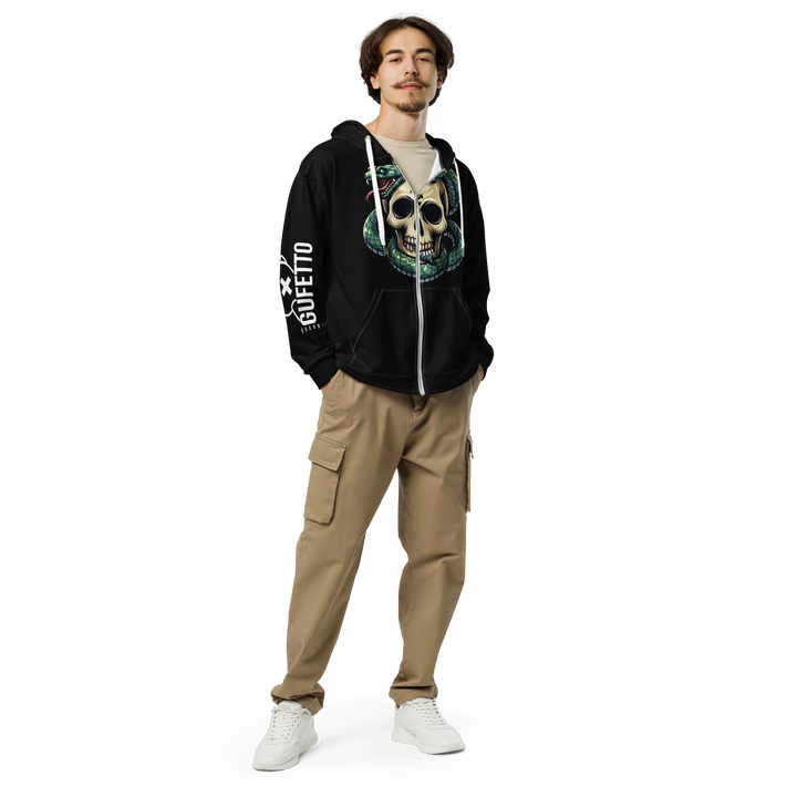 Felpa con cappuccio con zip unisex Skull Dark - Gufetto Brand 