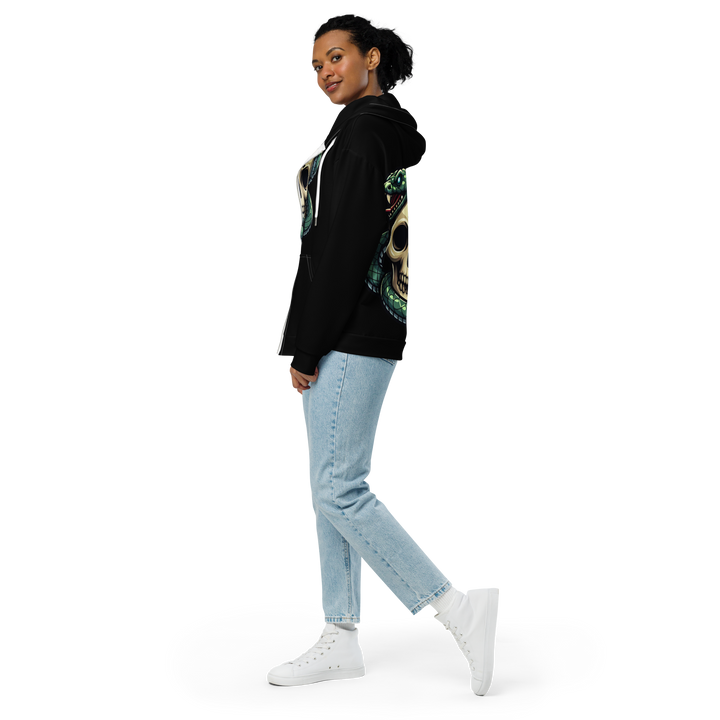 Felpa con cappuccio con zip unisex Skull Dark - Gufetto Brand 