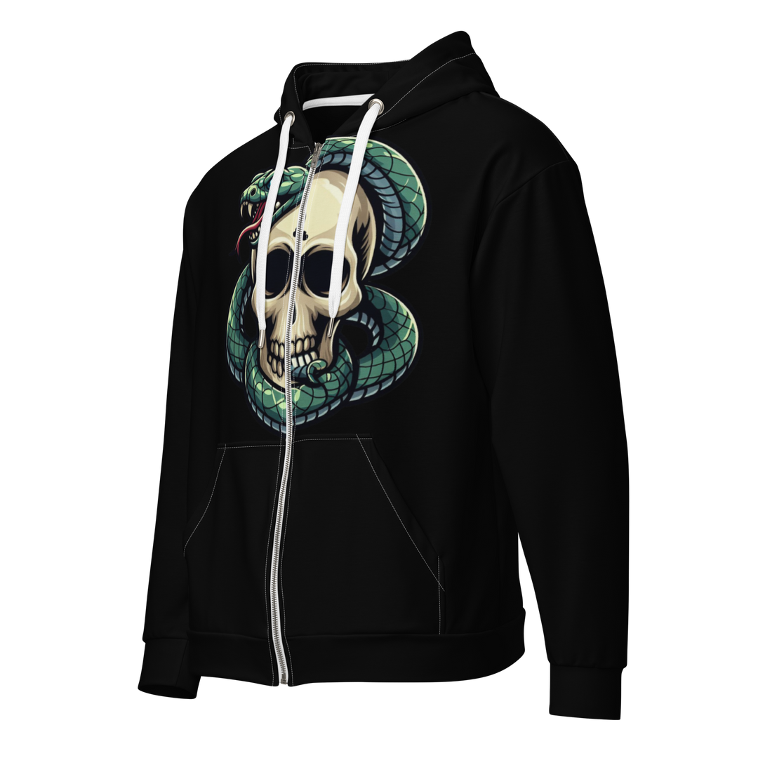 Felpa con cappuccio con zip unisex Skull Dark - Gufetto Brand 