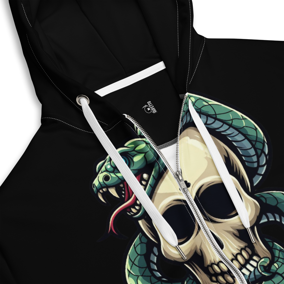 Felpa con cappuccio con zip unisex Skull Dark - Gufetto Brand 