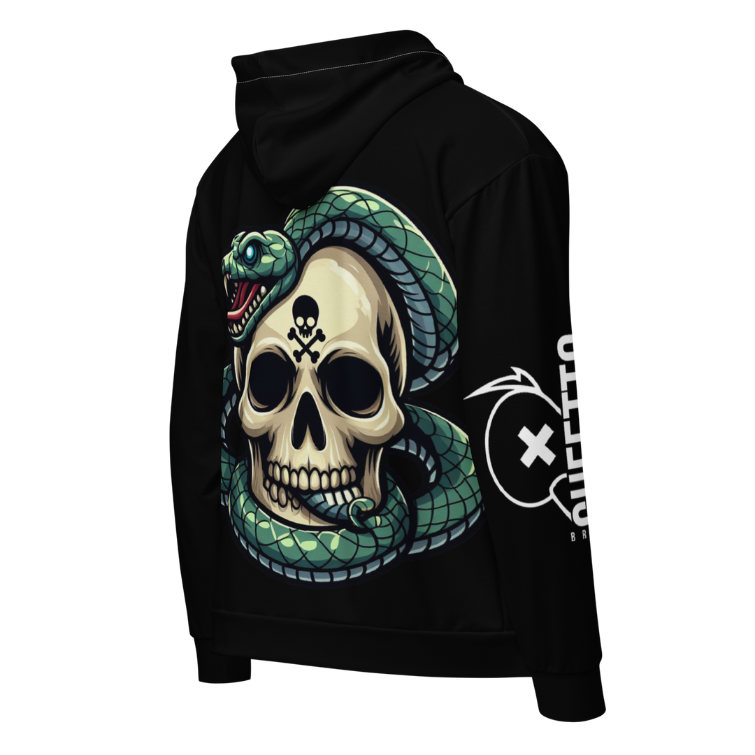 Felpa con cappuccio con zip unisex Skull Dark - Gufetto Brand 