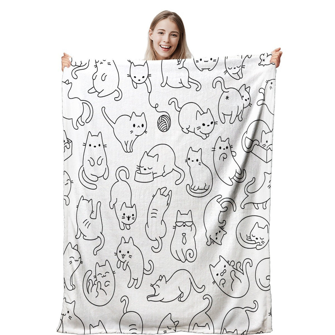 Coperta in flanella con stampa digitale simpatico gatto - Gufetto Brand 